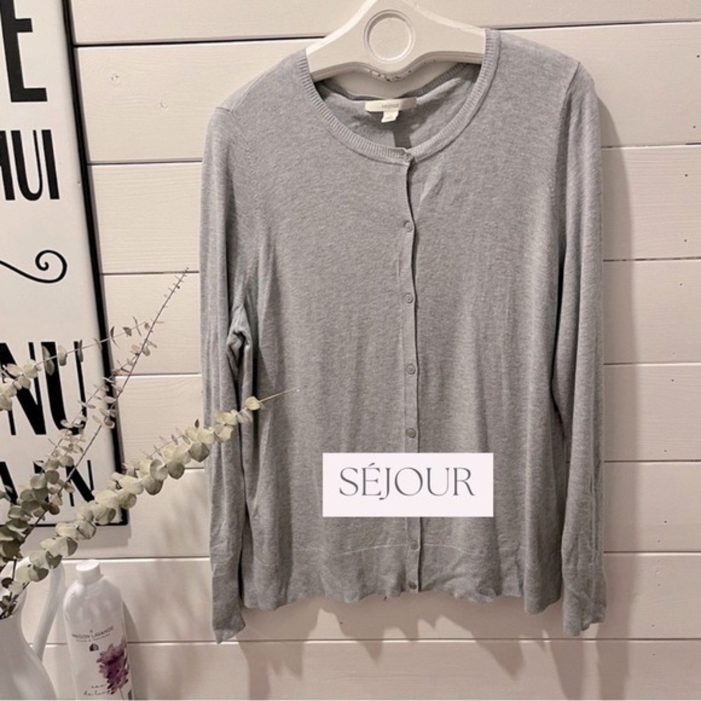 Light classic gray cardigan Séjour brand,  size 1x